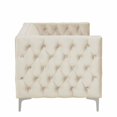 thumbnail image 4 of Morden Fort Modern living room furniture Loveseat with Deep Dutch Velvet Beige, 4 of 7