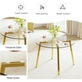 thumbnail image 5 of 5 Pieces Dining Table Set,Glass Dining Table with 4 Crystal Plastic Dining Chairs, Modern Table and Chairs for Dining Room and Kitchen (Golden), 5 of 7