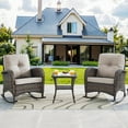 thumbnail image 3 of Bellefurn Outdoor Patio Rocking Chairs Set of 2,Outdoor Wicker Rockers with Side Table Patio Rocker Chairs Set for Porch,Outdoor,Living Room, 3 of 11