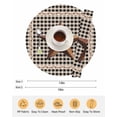 thumbnail image 6 of 13 Inch Round Placemats Set of 6, Texas Star Vintage Non Slip Heat Insulation PP Table Mats, Retro Country Brown Stars Checkered Washable Place Mats for Kitchen Dining Party Table Decor, 6 of 7
