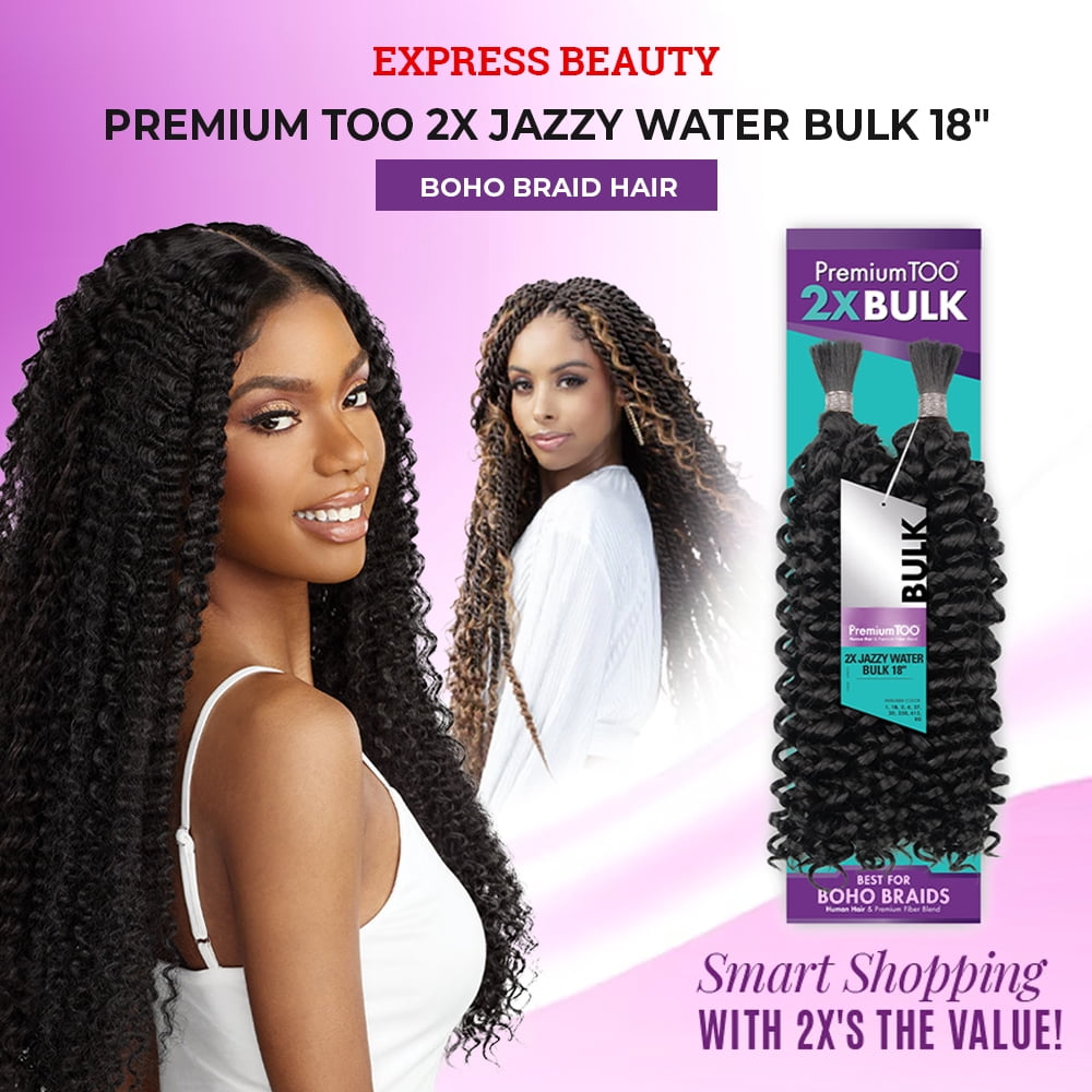 Express Beauty Premium Too 2X Jazzy Water Bulk Boho Braids Human