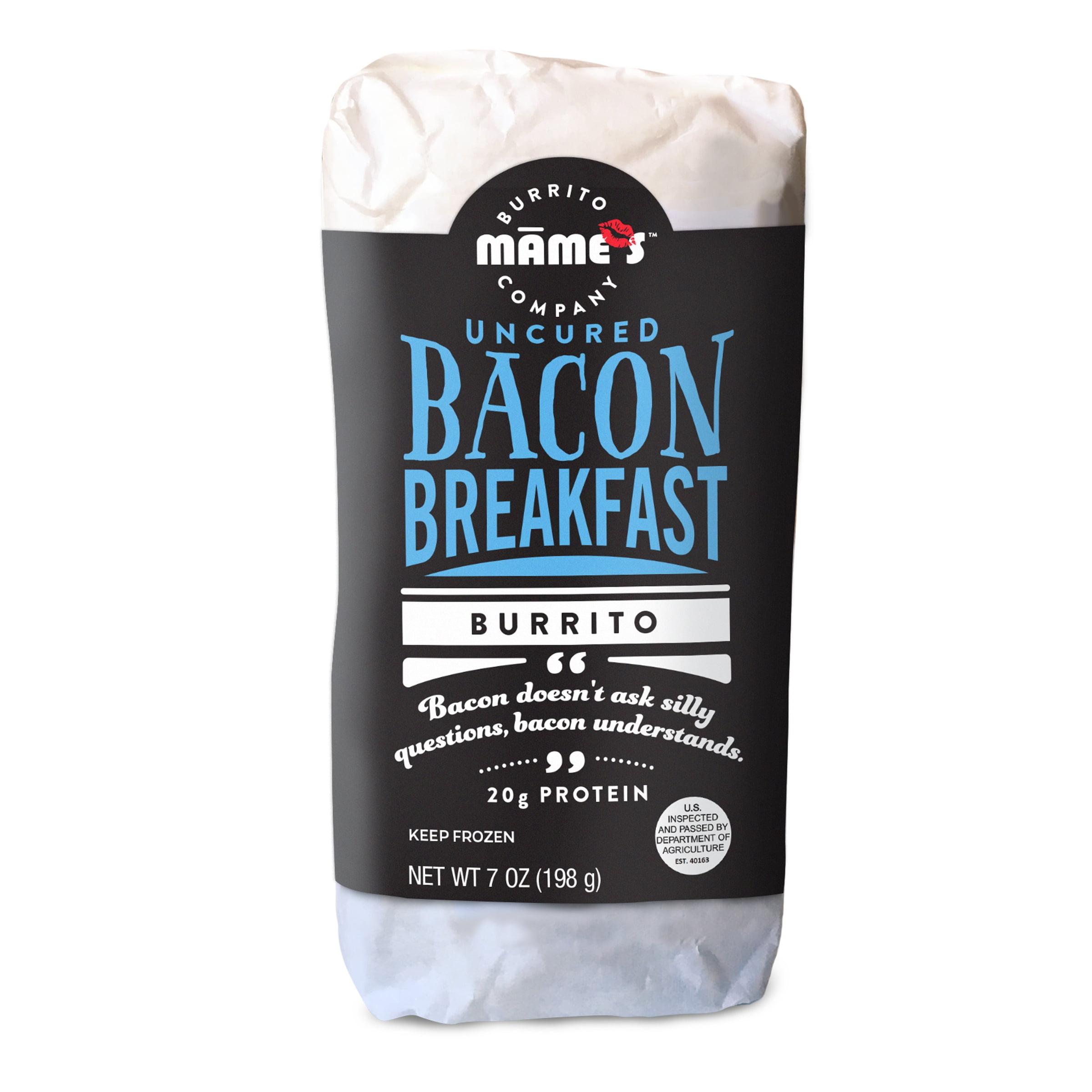 Mames Burritos Uncured Bacon Breakfast Burrito