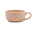 thumbnail image 2 of Ceramic Latte Mug - Cute Pig Mug - Wide Ceramic Coffee Cup - Bear Cup or Pig Cup Design - Coffee Cup - Cappuccino Cup - Pink, 240ml, 2 of 4