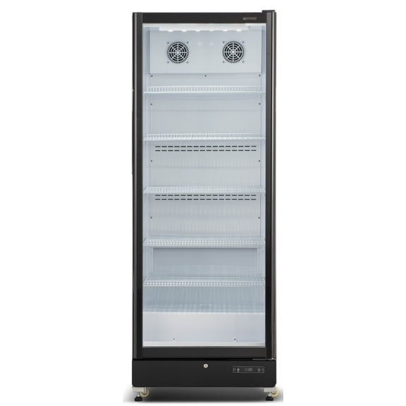 Hamilton Beach 17 cu. ft. Commercial Glass Door Display Fridge, Frost-Free Beverage Refrigerator with LED Lighting, Adjustable Shelves, Digital Temperature Control