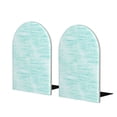 thumbnail image 2 of Picia Blue Bright Pattern Wood Bookends for Shelves,Non-slip Bookends, Heavy Duty Wooden Bookend Support,1 Pair, 2 of 8