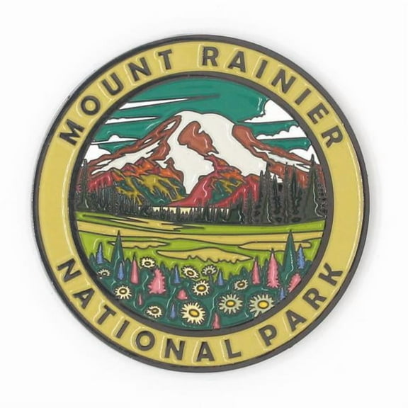 Mount Rainer National Park Collectible Magnet - Enamel Finish, 52mm