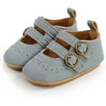 thumbnail image 4 of Baby Girls Mary Jane Flats with Bownot Non Slip Soft Sole PU Leather Newborn Infant Toddler First Walker Cirb Party Christmas Dress Shoes, 4 of 7