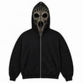 thumbnail image 2 of Halloween Mens Hoodies Oversized Fashion Funny Printed Mens Zip Up Hoodie Gothic Punk Hooded Sweatshirt Black XL, 2 of 5