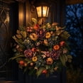 thumbnail image 7 of Halloween Wreath, Handcrafted Floral Garland, Velvet Bow Design, Halloween Wreaths For Front Door, Fall & Halloween Decor, 7 of 7