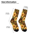 thumbnail image 2 of Uemuo Yellow Black Plaid Sunflower Printed Kids Boys Socks Seamless Crew Socks Crazy Funny Athletic Sport Socks for Children, 2 of 6