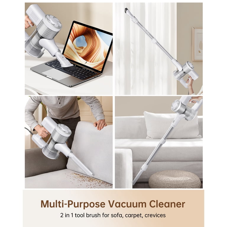 ZUSBYI 20Kpa Vacuum Cleaner, LED Light, 6 In 1 Corded Stick, 600W