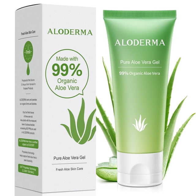 Gel de aloe vera Aloderma 99% orgánico, 45 ml, para rostro y cuerpo