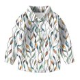 thumbnail image 5 of AUNVITO Boys & Girls Printed Shirt Button Down Collar Long Sleeve Casual Jacket Spring Summer Vintage Style Outerwear, 5 of 5