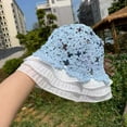 thumbnail image 6 of SikaFu Straw Hat Summer Handmade Fresh Lotus Leaf Edge Lace Hollow Fisherman Hat Beach Sun Hat Sunscreen Lace Hat Tide, 6 of 8