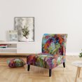 thumbnail image 2 of Designart "Pop Art Palm Trees II" Multi-Color Floral Upholstered Accent Chair - Traditional Arm Chair For Bedroom, 2 of 7