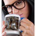 thumbnail image 2 of 3drose, Mother Tiger with Cubs, 15oz Two-tone Blue Mug, 2 of 6