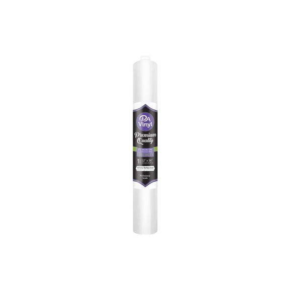 Iron On Vinyl 12x36 Roll White/Reflective