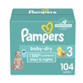 thumbnail image 1 of Pañales Pampers Baby Dry, tamaño 3, 104 unidades, absorbentes, 1 of 8
