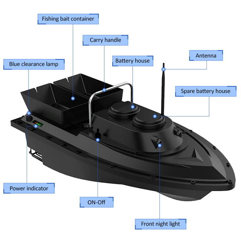 MIXFEER Smart Fishing Bait Boat Wireless Remote Control Fishing Feeder Toy  RC Fishing Boat for Adults Beginners 500M Remote