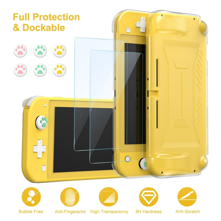 Nintendo hot Switch Lite in Yellow w/ Protective case, carry case & charger