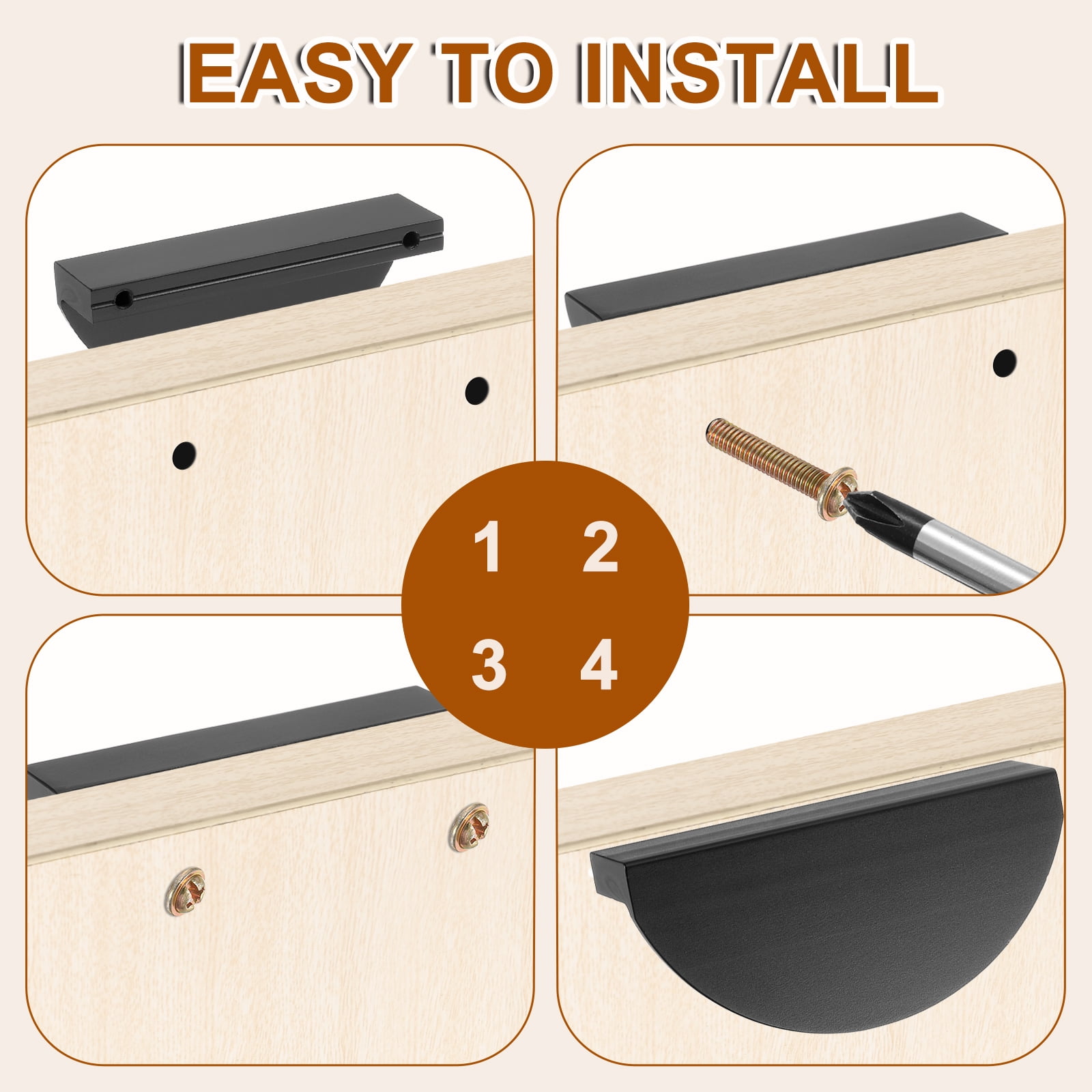 Uxcell Cabinet Pull Handles, Zinc Alloy Modern Drawer Pulls for Kitchen Cupboard Dresser Cabinet Hardware Gold