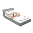thumbnail image 2 of Ambesonne Christmas Fitted Sheet & Pillow Sham Set, Red Bird Floral Tree, Twin, Green White, 2 of 2