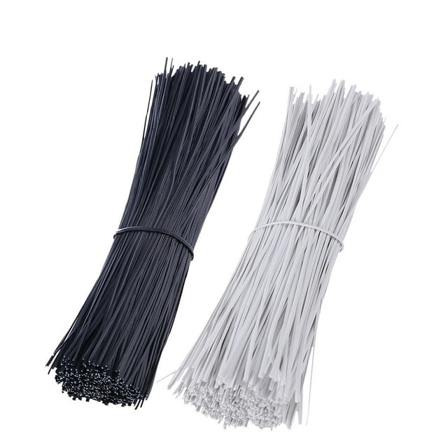 1000 bridas de alambre de hierro recubiertas de plástico de 0,45 mm para organizar cables en casa y oficina (estilo negro y blanco, 500 unidades)