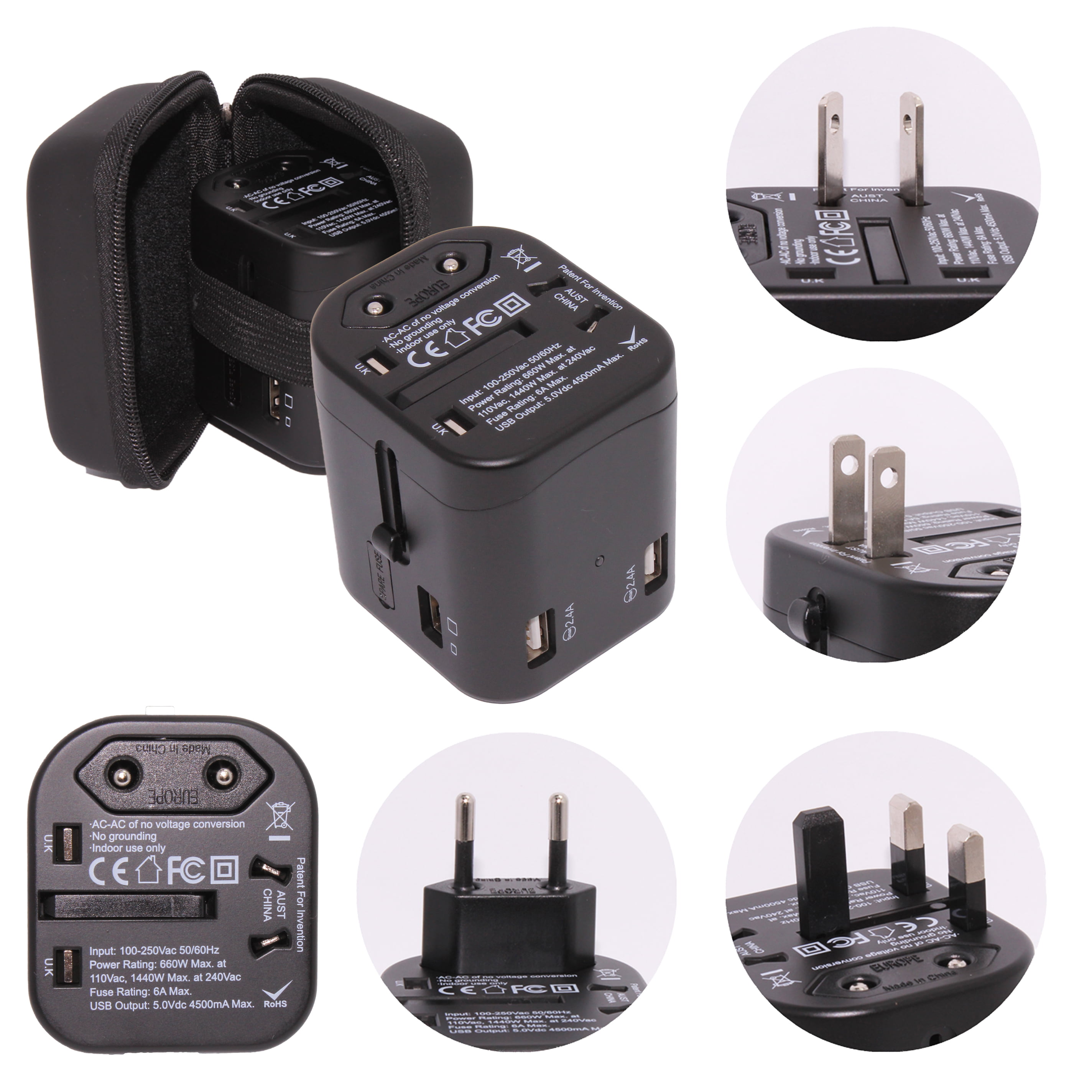 universal travel adapter 4 in 1