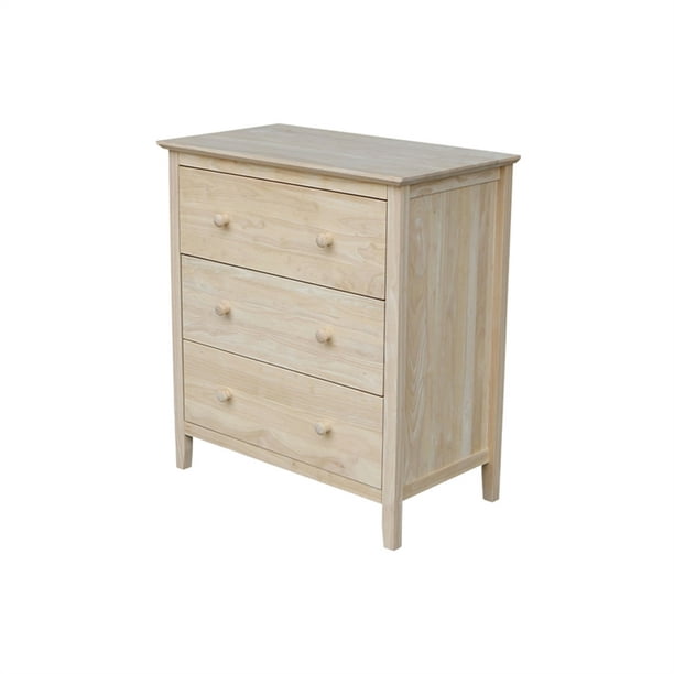 International Concepts Unfinished 3-Drawer Chest 