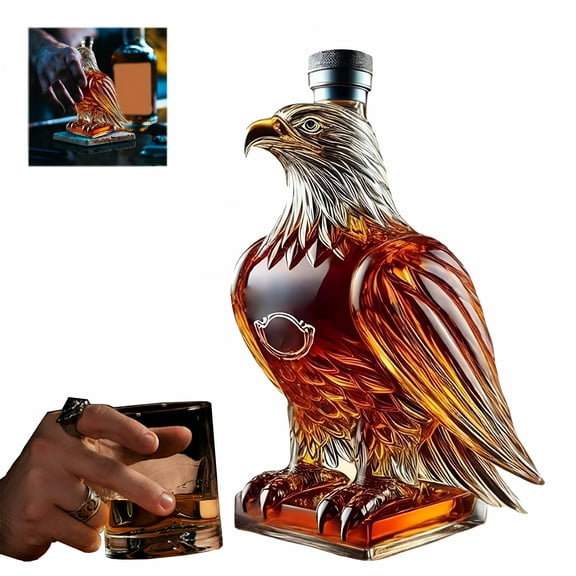 ACDANC Whiskey Decanter Set Glass Whiskey Glasses for Men Whiskey Eagle Bottle Unique Decanter for Whiskey Bottle Eagle Decanter Home Bar Decoration Gifts for Men
