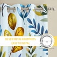 thumbnail image 6 of Blue Yellow Leaves Kitchen Curtains Window Panels, Spring Botanical Leaf Farmhouse Watercolor Insulated Window Treatment Curtain, Grommet Curtains for Bedroom/Living Room/Bathroom, 2 Piece 52"Wx45"L, 6 of 8