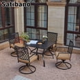 thumbnail image 4 of Satibano 7 Piece Outdoor Patio Dining Furniture Set- 6 Outdoor Swivel Dining Chairs and 1 Rectangular Outdoor Table Set for Lawn Garden, 4 of 7