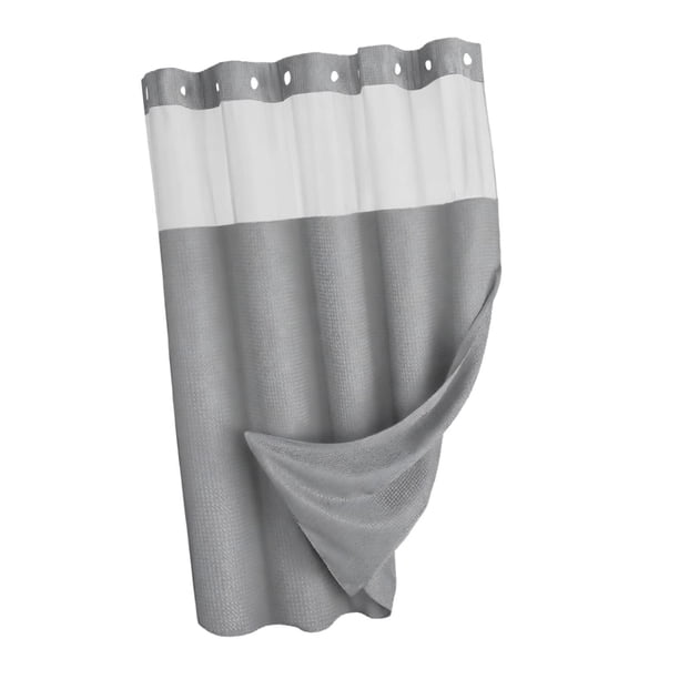 Cortina de ducha, accesorio versátil para baño, forro de hotel, lavable. Gris claro