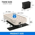 thumbnail image 6 of Dextrus Inflatable Twin Air Mattress with Built-in Pump, Frame, Velvet Surface & Portable Storage Case, Khaki, 6 of 9