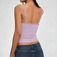thumbnail image 5 of Tank Tops with Built in Bras Padded Summer Spaghetti Strap Sleeveless Cami Undershirts Fitted Basic Workout Shirts Featuring Soft Stretch Fabric Light Purple M, 5 of 7