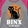 thumbnail image 3 of Hocus Pocus - Binx Is My Boo - Toddler And Youth Girls Raglan Graphic T-Shirt, 3 of 5