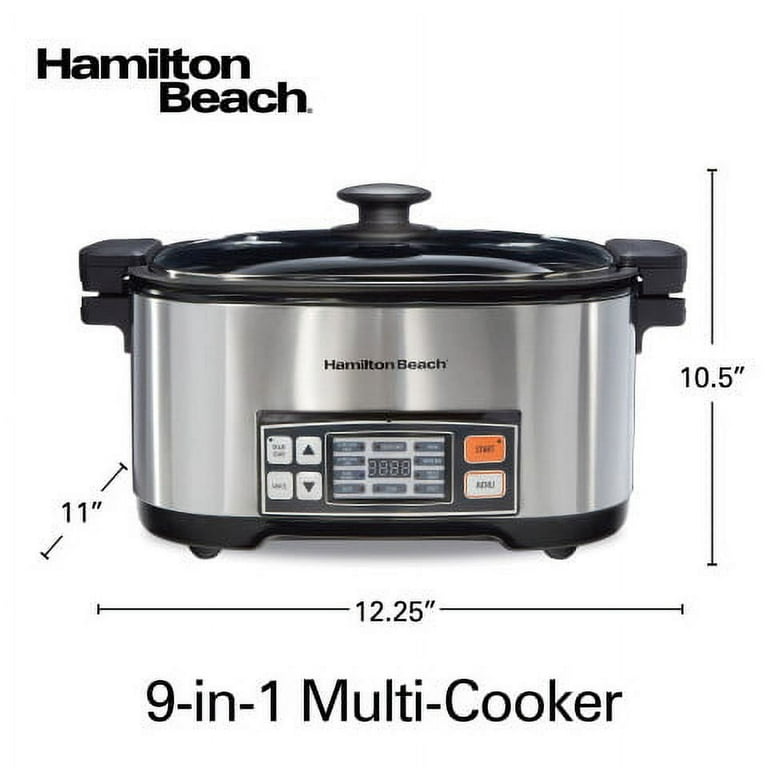 Hamilton Beach 6 Qt Pressure Cooker with Unique Steam Release Button True  Slow Cook Technology, Rice, Sauté, Egg and More, 10 Preset Programs  (34500)