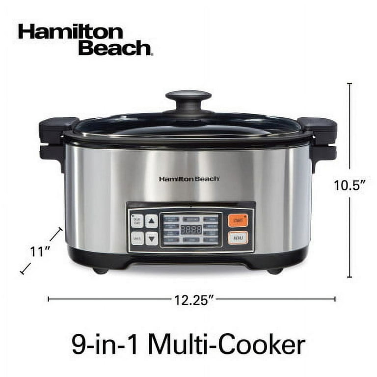 Hamilton Beach - Sear & Cook Stockpot 10 Quart Slow Cooker - Silver