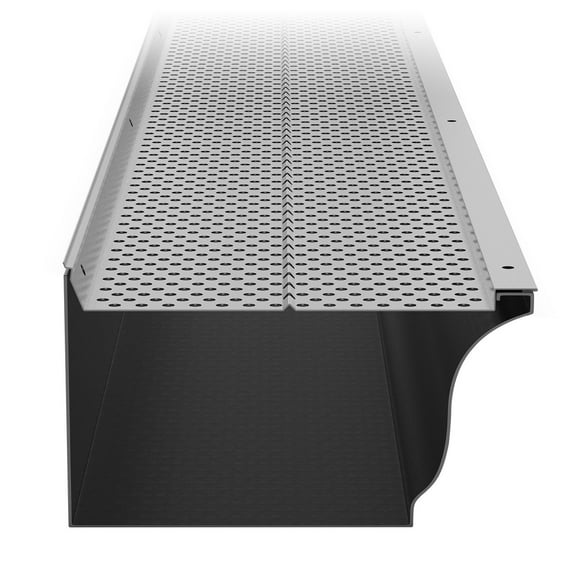 DIY Raptor Gutter Guards 6 Inch Width, 26 Pieces 104 Feet Total, 0.157 Inch Hole Diameter Aluminum Leaf Filter, Compatible with All Gutters and Roofs