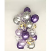 Sweet Moon 20 Piece Latex Balloons Bouquet - Baby Shower, Bridal Shower, Eid, and Ramadan Party Decoration (Purple)