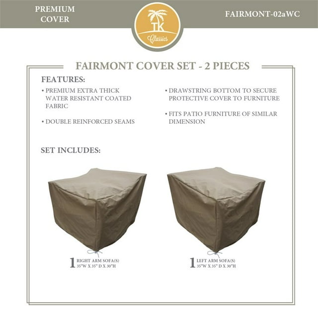 TK Classics Fairmont Housse de Protection en Tissu Toutes Saisons 2 Pièces Beige