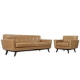 thumbnail image 2 of Modway Engage 2 Piece Leather Living Room Set in Tan, 2 of 6