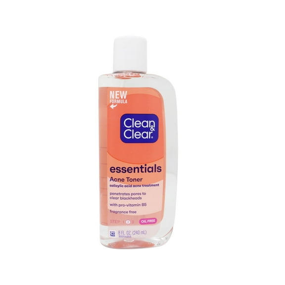 Clean & Clear Essentials Oil-Free Deep Cleaning Face Toner with 2% Salicylic Acid Acne Medication , 8 Fl Oz