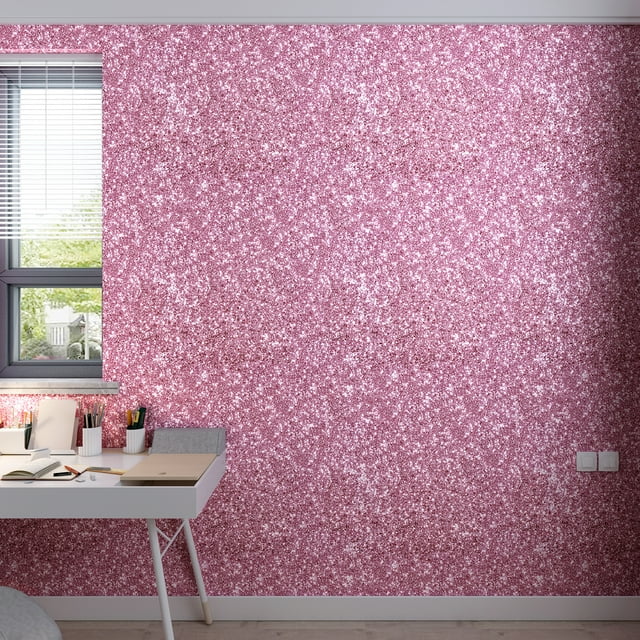 Decotalk Glitter Pink Peel and Stick Wallpaper Sparkle Glitter