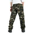 thumbnail image 3 of Mens Casual Cargo Pants Camoflage Multi-Pocket Trouser Camo Loungewear Work Outdoor Hiking Pants Green 36, 3 of 4