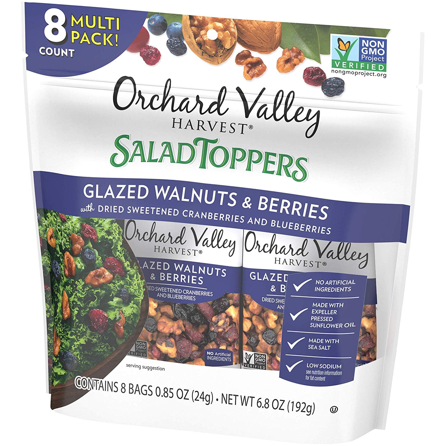 Orchard Valley Harvest Glazed Walnuts & Berries, 0.85 oz (Pack of 8)