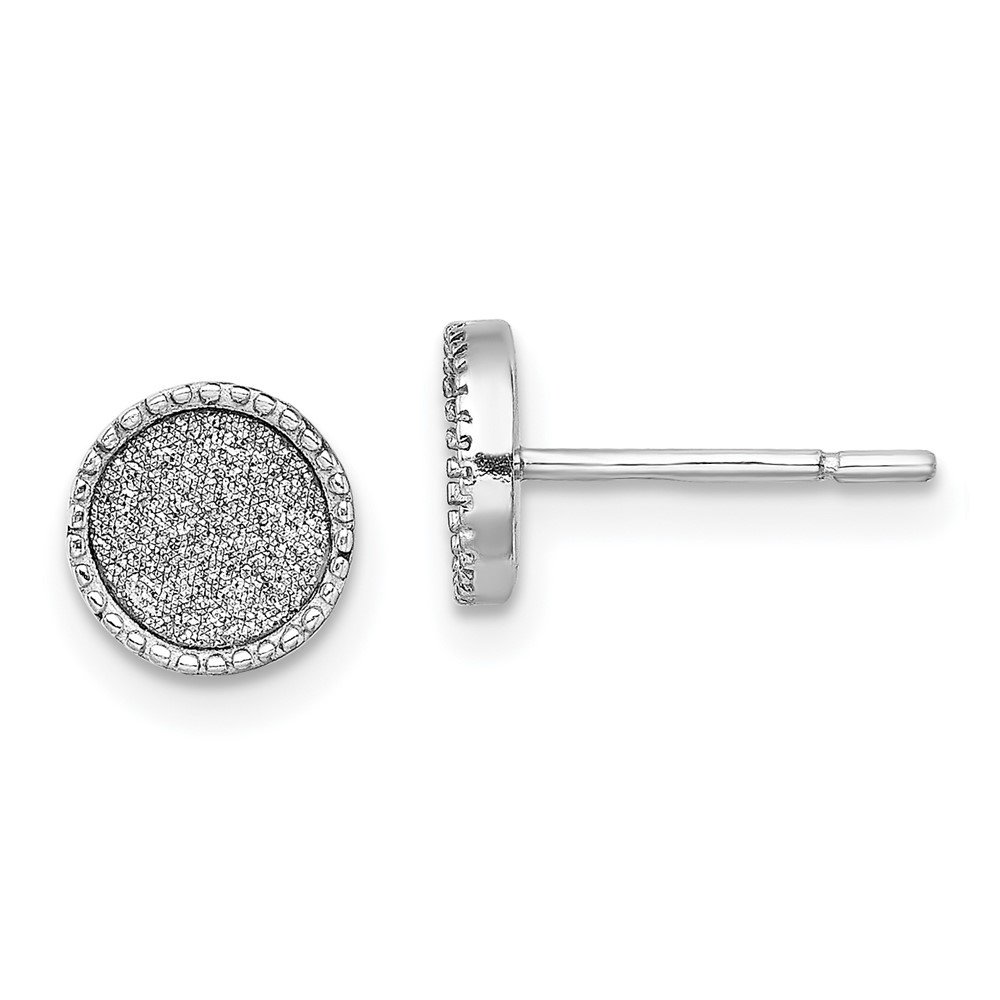 Auriga Fine Jewelry 925 Sterling Silver Enamel Glitter Fabric Round Stud Earrings for Women