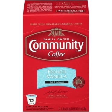 Community® Coffee French Vanilla Coffee Single-Serve Cups 12 ct Box Compatible with Keurig 2.0 K-Cup Brewers