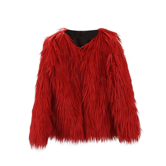 Girls -Fuð« Jacket Fuzzy Warm Coat Kids Thick Winter Outwear Teens Trendy Furry Puffer Overcoat Plush Cardigan