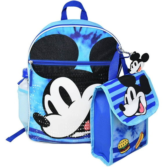 Walt Disney Mickey Mouse Backpack with Lunch Bag set 16" Blue
